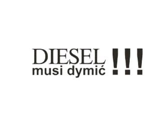 Naklejka Diesel musi dymić biała 15cm