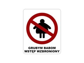 Naklejka Grubym babom wstęp wzbroniony 6cm kolor