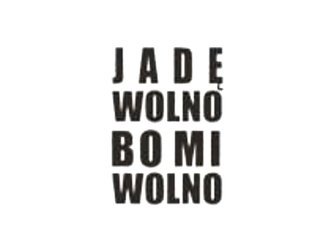 Naklejka Jadę wolno bo mi wolno biała 15cm