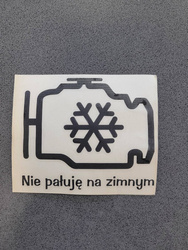 Naklejka NIE PAŁUJE NA ZIMNYM 15 cm czarna