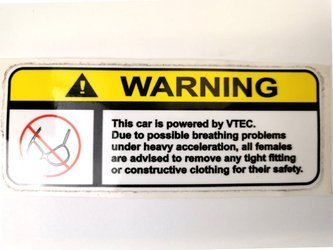 Naklejka Warning VTEC